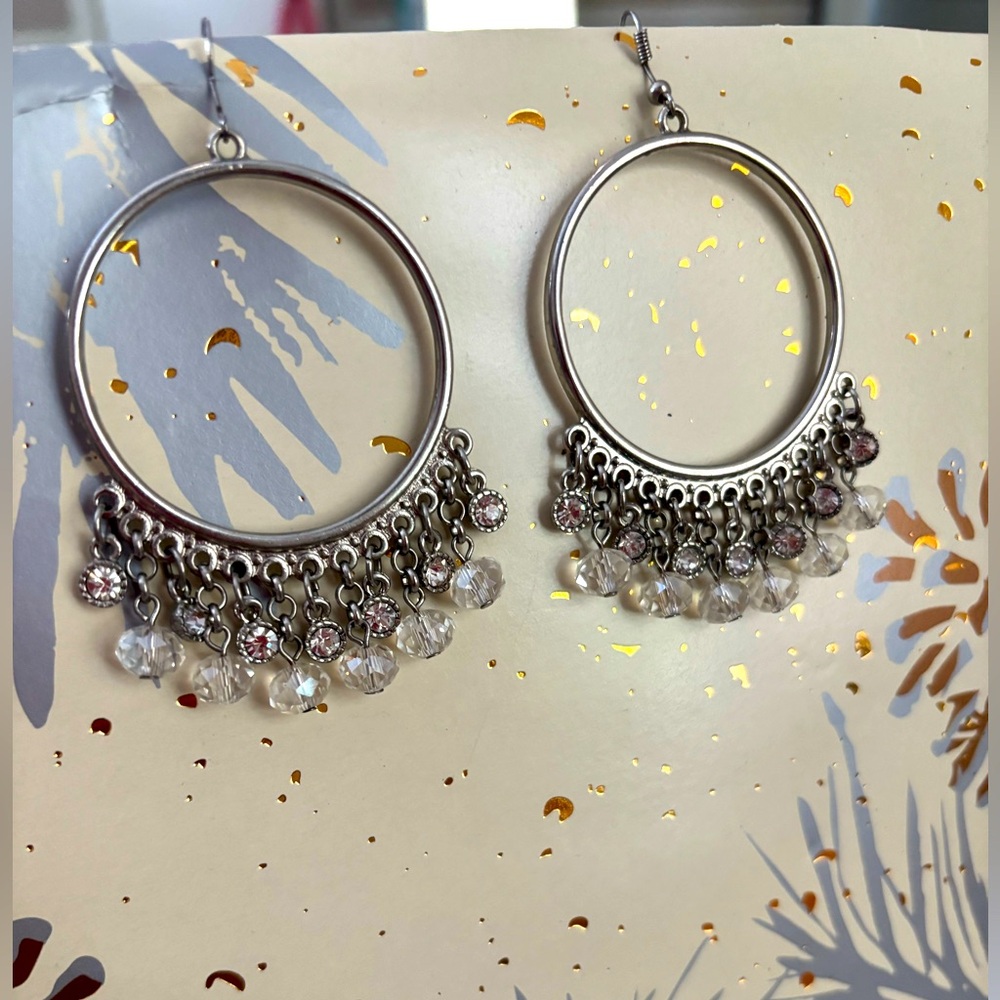Silver hoop earrings